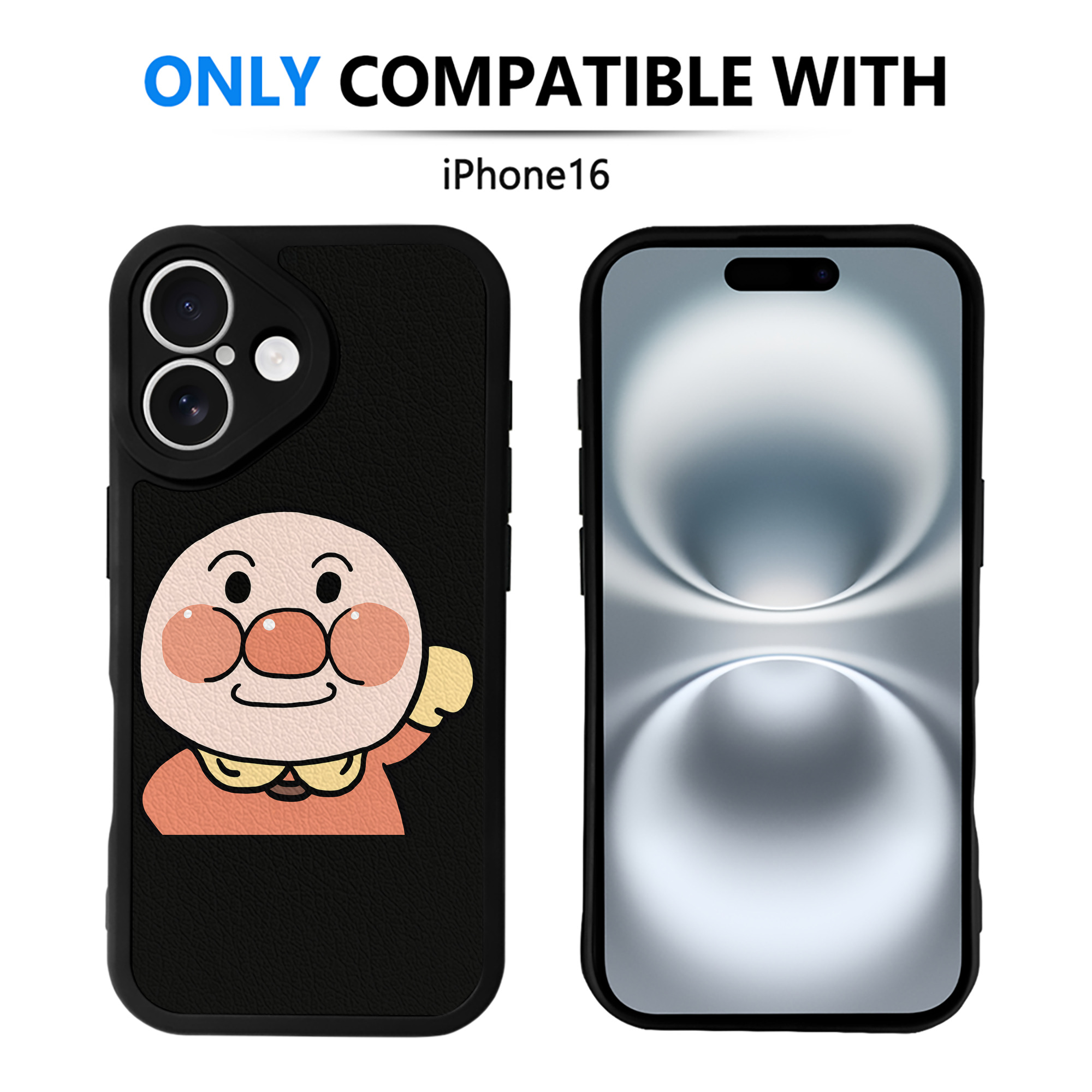 （画像用） アンパンマン Anpanman 【iPhone 16シリーズ対応】シリコンスマホケース（レザー調） 材質：シリコン